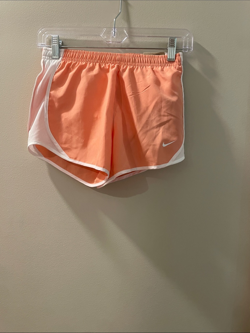 Nike Women's Peach Athletic Shorts with White Trim